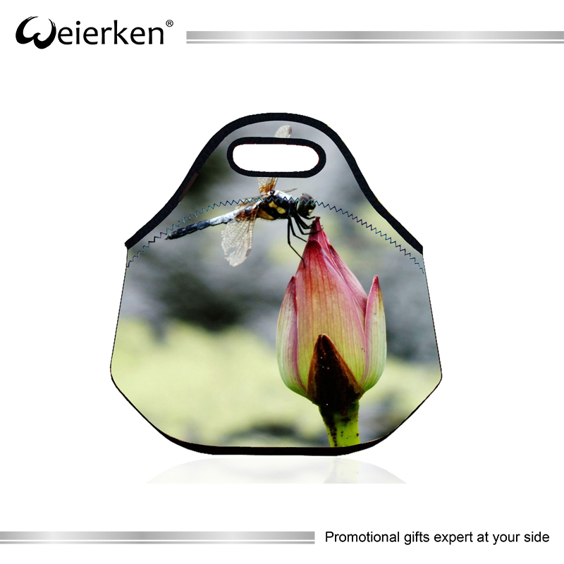 Fancy Flower Printing Waterproof Folding Insulated Beer Cooler Bag Inner Cool Lunch Bag