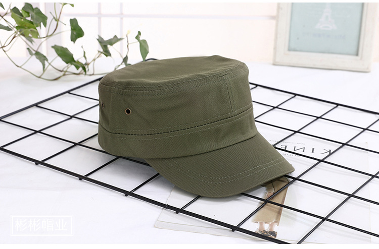 Unisex Cotton Army Cap Cadet Hat Military Flat Top Adjustable Baseball Cap