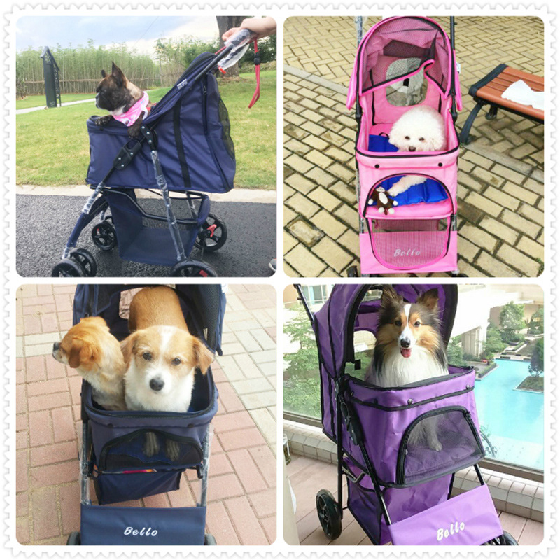 High Security Pet Carrier Dog Stroller Foldable Pet Trolley Backpack