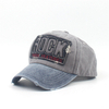 Custom Worn-out Handmade Vintage Distressed Woven Patch 100% Cotton Baseball Caps Men