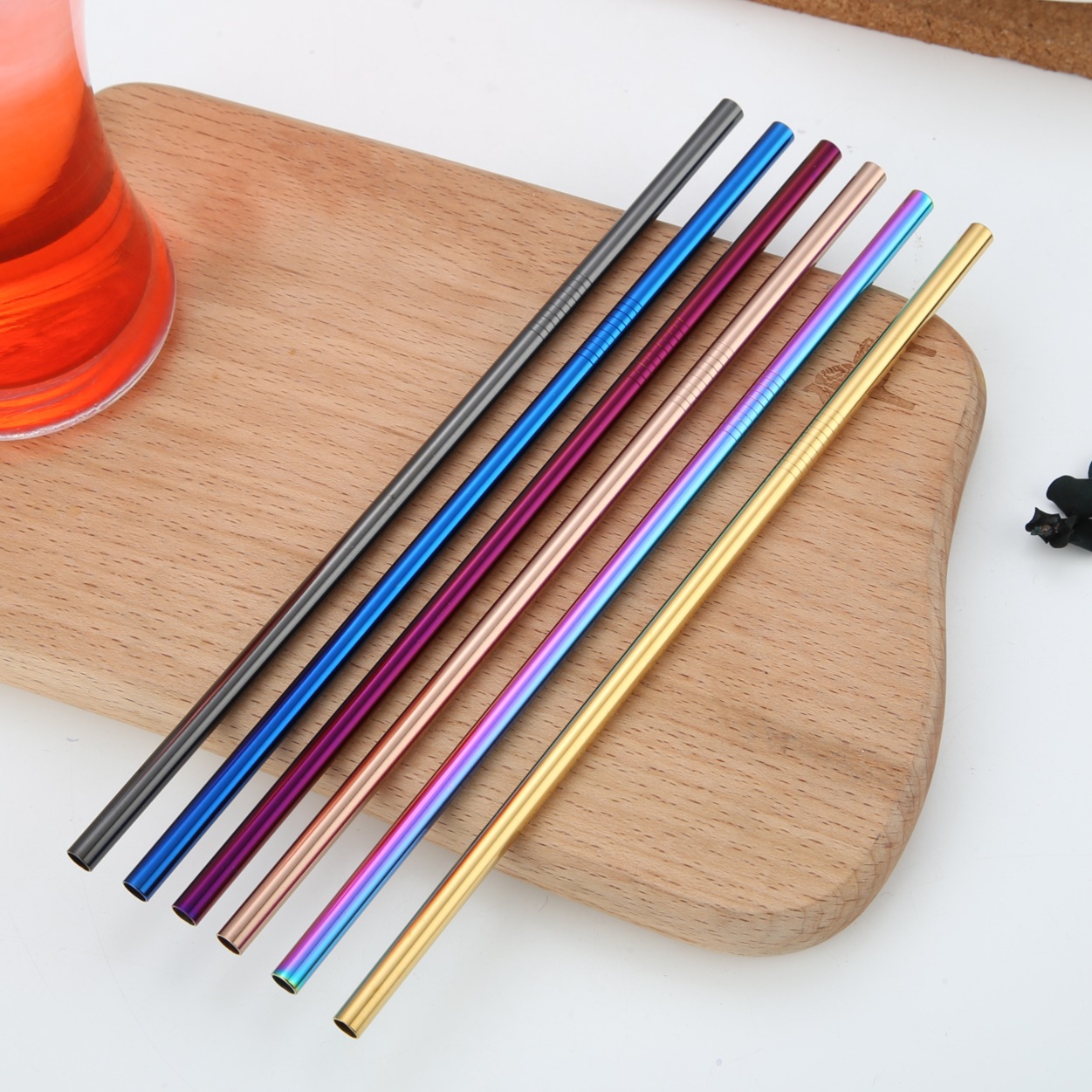 Stainless Steel Custom Sets Straight And Curved Colorful Metal Drinking Straw